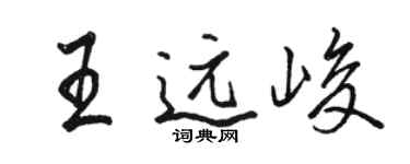 駱恆光王遠峻行書個性簽名怎么寫