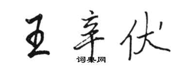 駱恆光王辛伏行書個性簽名怎么寫