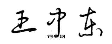 曾慶福王中東草書個性簽名怎么寫