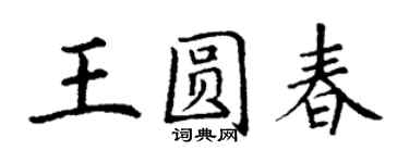 丁謙王圓春楷書個性簽名怎么寫