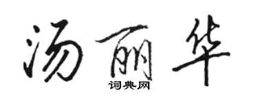 駱恆光湯麗華行書個性簽名怎么寫