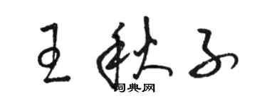 駱恆光王秋子草書個性簽名怎么寫