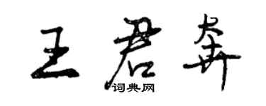 曾慶福王君奔行書個性簽名怎么寫