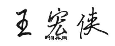 駱恆光王宏俠行書個性簽名怎么寫