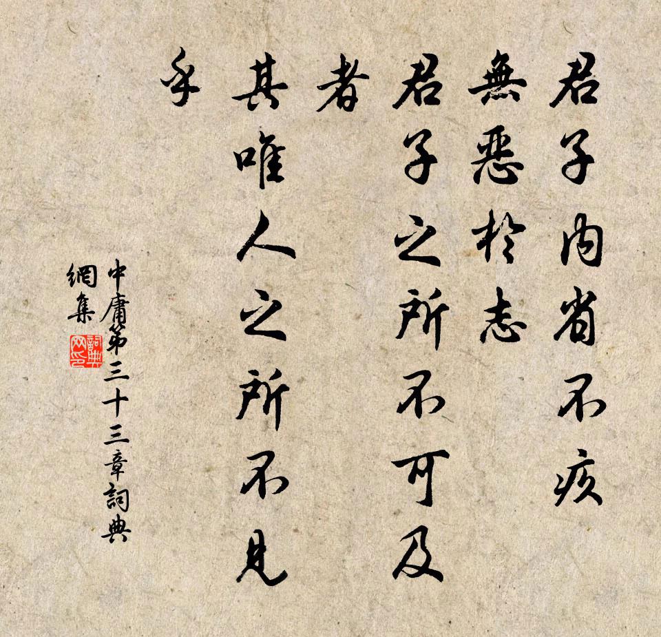 子思君子內省不疚,無惡於志。君子之所不可及者,其唯人之所不見乎。書法作品欣賞