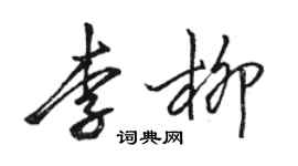 駱恆光李柳行書個性簽名怎么寫