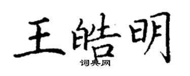丁謙王皓明楷書個性簽名怎么寫