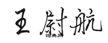 駱恆光王尉航行書個性簽名怎么寫