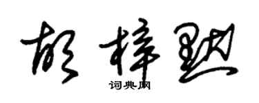 朱錫榮胡梓默草書個性簽名怎么寫