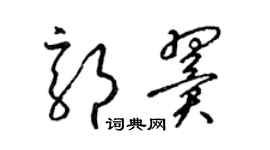 梁錦英郭翼草書個性簽名怎么寫