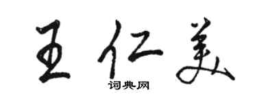 駱恆光王仁美行書個性簽名怎么寫