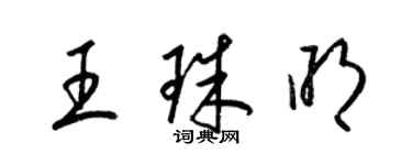 梁錦英王珠明草書個性簽名怎么寫