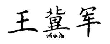 丁謙王冀軍楷書個性簽名怎么寫