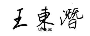 王正良王東潛行書個性簽名怎么寫