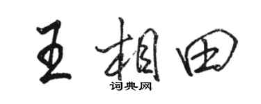 駱恆光王相田行書個性簽名怎么寫