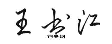 駱恆光王書江行書個性簽名怎么寫