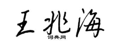 王正良王兆海行書個性簽名怎么寫