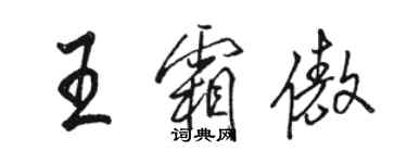 駱恆光王霜傲行書個性簽名怎么寫