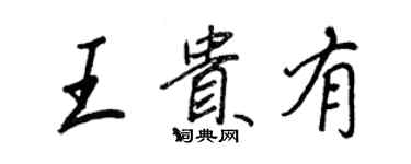 王正良王貴有行書個性簽名怎么寫