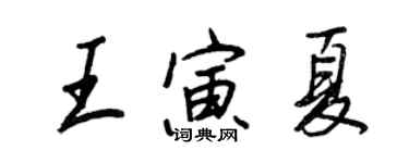 王正良王寅夏行書個性簽名怎么寫