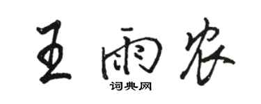 駱恆光王雨農行書個性簽名怎么寫