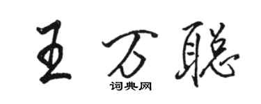 駱恆光王萬聰行書個性簽名怎么寫