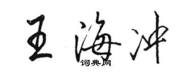 駱恆光王海沖行書個性簽名怎么寫