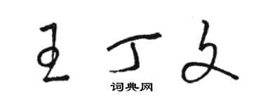 駱恆光王丁文草書個性簽名怎么寫