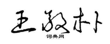 曾慶福王敬朴草書個性簽名怎么寫