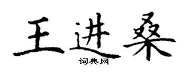 丁謙王進桑楷書個性簽名怎么寫