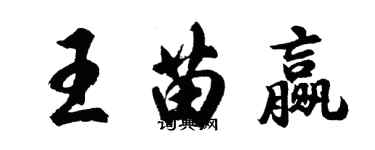 胡問遂王苗贏行書個性簽名怎么寫