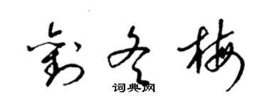 梁錦英劉冬梅草書個性簽名怎么寫