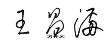 駱恆光王昌滿草書個性簽名怎么寫