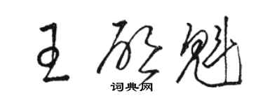駱恆光王啟魁草書個性簽名怎么寫