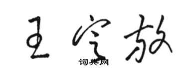 駱恆光王定放草書個性簽名怎么寫