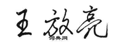 駱恆光王放亮行書個性簽名怎么寫