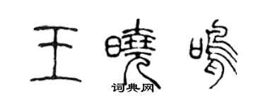 陳聲遠王曉鳴篆書個性簽名怎么寫