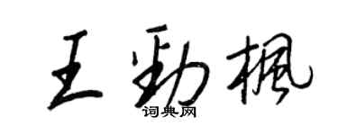 王正良王勁楓行書個性簽名怎么寫