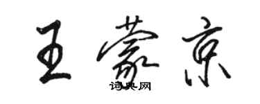 駱恆光王蒙京行書個性簽名怎么寫