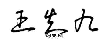 曾慶福王知九草書個性簽名怎么寫