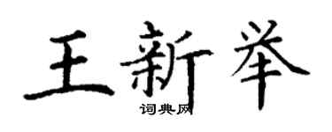丁謙王新舉楷書個性簽名怎么寫