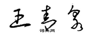 曾慶福王青泉草書個性簽名怎么寫