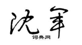 曾慶福沈軍草書個性簽名怎么寫