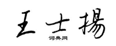 王正良王士揚行書個性簽名怎么寫