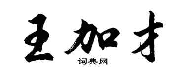 胡問遂王加才行書個性簽名怎么寫