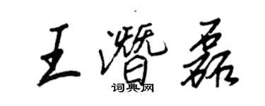 王正良王潛磊行書個性簽名怎么寫