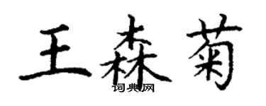 丁謙王森菊楷書個性簽名怎么寫