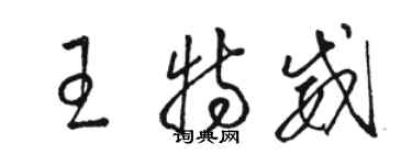 駱恆光王特威草書個性簽名怎么寫