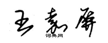 朱錫榮王嘉屏草書個性簽名怎么寫