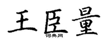 丁謙王臣量楷書個性簽名怎么寫